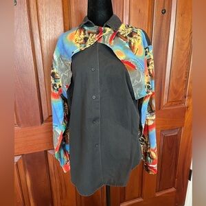 Roper Shirt Womens Medium Southwestern Pattern Vintage Cowgirl Flap Vintage